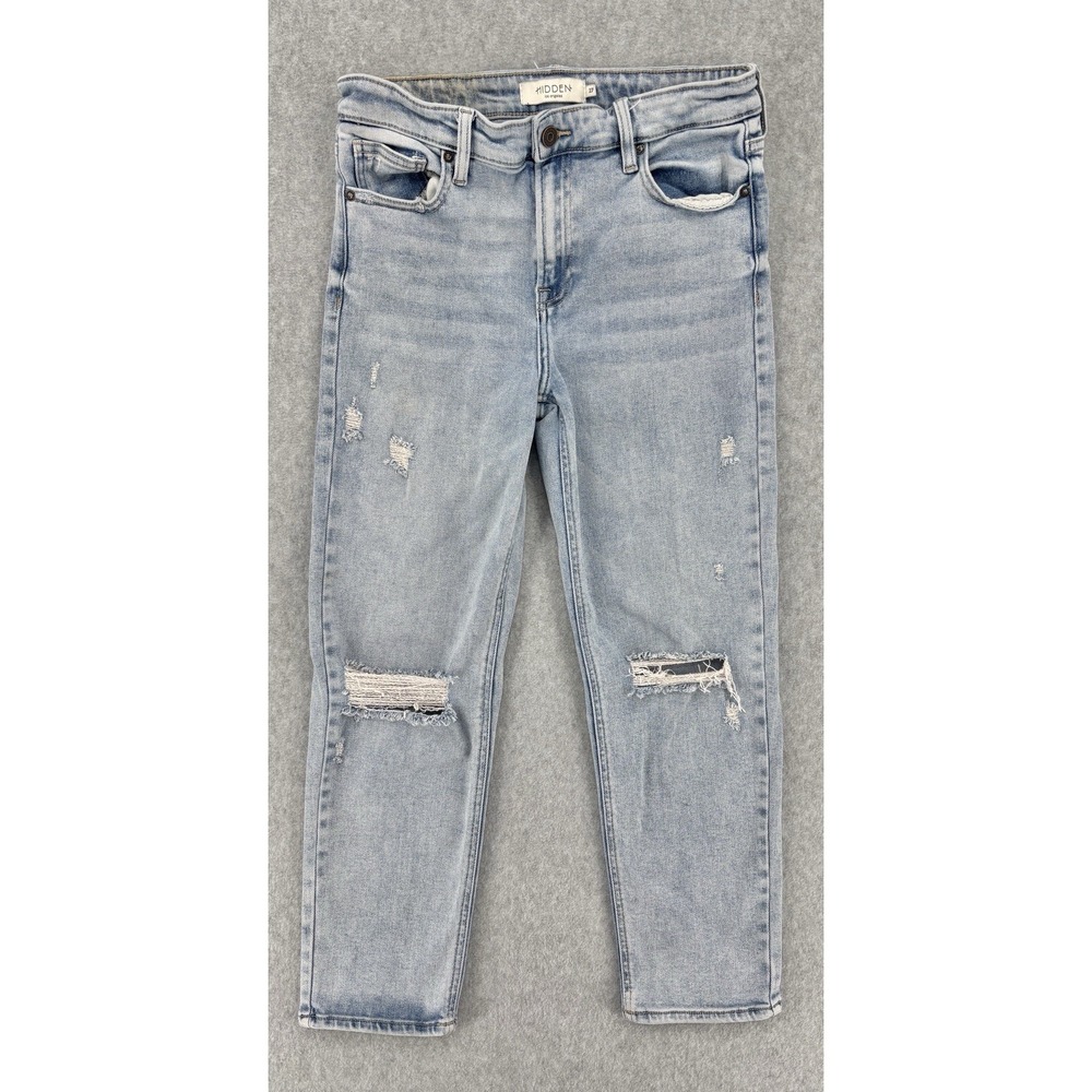 Hidden Los Angeles Distressed Crop Jeans Light Wash Women's‎ Size 27